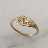 New Simple Alloy Electroplating Gold Creative Hollow Flower Ring main image 3