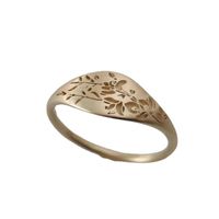 New Simple Alloy Electroplating Gold Creative Hollow Flower Ring main image 5