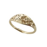 New Simple Alloy Electroplating Gold Creative Hollow Flower Ring main image 6