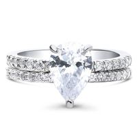 Ladies Wedding Ring Water Drop Diamond Alloy Inlaid Zircon Ring main image 4