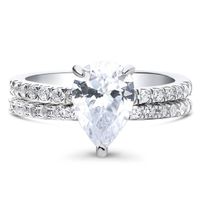 Mesdames Bague De Mariage Goutte D'eau En Alliage De Diamant Incrusté Zircon Anneau main image 4