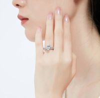 Ladies Wedding Ring Water Drop Diamond Alloy Inlaid Zircon Ring main image 5