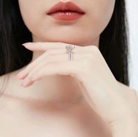 Ladies Wedding Ring Water Drop Diamond Alloy Inlaid Zircon Ring main image 6