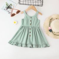 Vêtements D&#39;été Jupe Simple Petite Fille Bébé Jupe À Bretelles De Couleur Unie main image 1