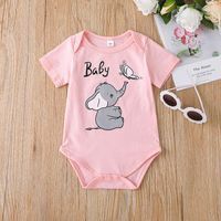 Cute Short-sleeved Romper Cartoon Summer New Baby Dress 2-piece Set main image 3