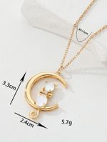 Copper Plated 18k Gold Cat Natural Zircon Pendent Necklace main image 6