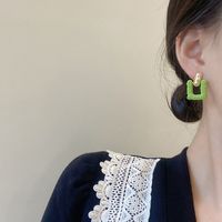 Avocado Green Female Unique Geometric New Alloy Earrings main image 3