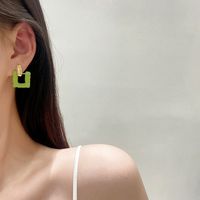 Avocado Green Female Unique Geometric New Alloy Earrings main image 4