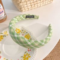 Candy-colored Sponge Wide-brimmed Plaid Headband Accessories main image 5