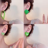 New Female Simple Green Geometric Alloy Stud Earrings main image 3