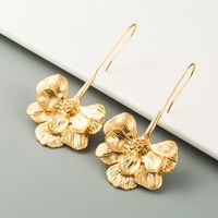 Simple Solid Color Flower Shaped Alloy Ear Hook Earrings Wholesale main image 3