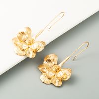 Simple Solid Color Flower Shaped Alloy Ear Hook Earrings Wholesale main image 5