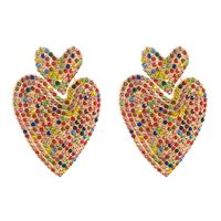 Hyperbole Heart-shaped Inlaid Rhinestone Alloy Stud Earrings main image 6