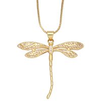 New Dragonfly Butterfly Copper Inlaid Zircon Necklace Collarbone Chain main image 4