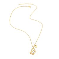 Collier De Zircon Incrusté De Cuivre En Forme De Coeur Créatif Maman Double Pendentif Femme main image 6