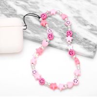 Summer Short Anti-skid Imitation Pearl Soft Pottery Smiley Mobile Phone Chain main image 6
