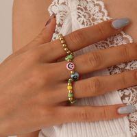 Ethnic Style Color Beaded Smiley Star Fashion Alloy Ring Set main image 4
