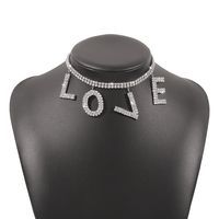 Übertriebene Liebe Voller Diamant Geometrische Legierung Halsband Halskette Weiblich main image 6