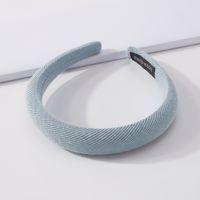 Simple Solid Color Sponge Wide-brimmed Headband main image 4