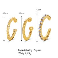Fashion Diamond-encrusted C-shaped Alloy Earbone Clips main image 3