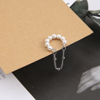 New Creative Simple Sweet Pearl Chain Tassel Alloy Ear Clip main image 5