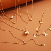 New Creative Women's Cute Moon Star Alloy Necklace 6-piece Set main image 4