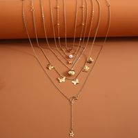 New Creative Women's Cute Moon Star Alloy Necklace 6-piece Set main image 5