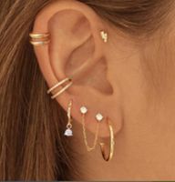 New Creative Simple Women's Jewelry Inlaid Zircon Alloy Ear Clip Set main image 1
