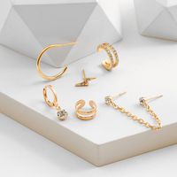 New Creative Simple Women's Jewelry Inlaid Zircon Alloy Ear Clip Set main image 5