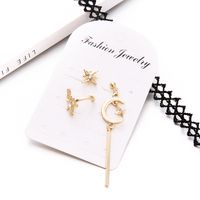 Fashion Moon Star Simple Tassel Alloy Drop Earrings main image 4