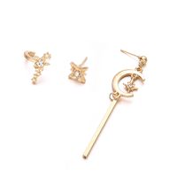 Fashion Moon Star Simple Tassel Alloy Drop Earrings main image 5