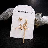 Fashion Moon Star Simple Tassel Alloy Drop Earrings main image 6