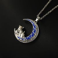 New Moon Cat On The Moon Clavicle Chain Alloy Necklace Wholesale main image 6