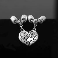 Fashion Stitching Heart Alloy Heart-shaped Engraved Letter Bracelet main image 1