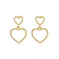 Fashion Hollow Double Heart-shaped Earrings Simple Alloy Drop Earrings main image 1