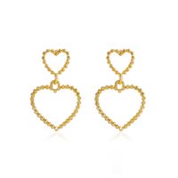 Fashion Hollow Double Heart-shaped Earrings Simple Alloy Drop Earrings main image 2