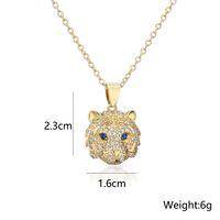 Fashion Copper Micro-inlaid Zircon Jewelry Plated 18k Gold Tiger Head Pendant Necklace main image 5