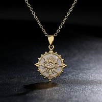 New 18k Gold-plated Copper Micro-inlaid Zircon Pendant Copper Necklace main image 1