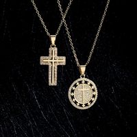 Religiöse Schmuck Halskette Mit Kreuzanhänger Aus 18 Karat Gold Mit Zirkonia-kupferbeschichtung main image 1