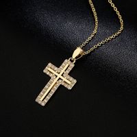 Religiöse Schmuck Halskette Mit Kreuzanhänger Aus 18 Karat Gold Mit Zirkonia-kupferbeschichtung main image 3