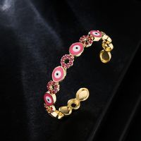 Fashion Copper Inlaid Zircon Oil Drip Devil's Eye Bracelet Wholesale main image 3