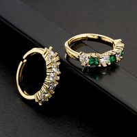 Fashion Heart-shape Zircon Open Ring Female Copper Plated 18k Gold Jewelry main image 1