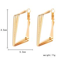 Simple Geometric Squre Stripe Metal Hoop Earrings Wholesale main image 5