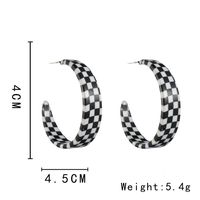 Retro Checkerboard Plaid C-shaped Stripe Acrylic Earrings main image 5