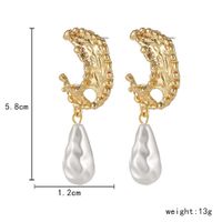 Baroque Water Drop Moon Pearl Alloy Earrings Wholesale main image 5