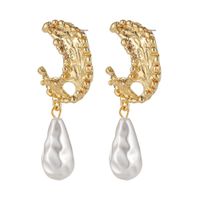 Baroque Water Drop Moon Pearl Alloy Earrings Wholesale main image 6