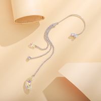 Simple Inlaid Zircon Star Moon Tassel Drop Earrings Wholesale main image 4