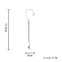 Simple Inlaid Zircon Star Moon Tassel Drop Earrings Wholesale main image 5
