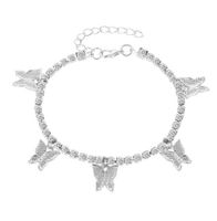 Rhinestone Small Butterfly Anklet Simple Claw Chain Tassel Foot Accessories main image 6