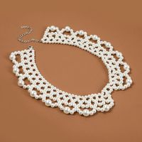 Collar De Perlas Trenzado Simple, Colgante De Chal Hecho A Mano Para Mujer, Joyería main image 4